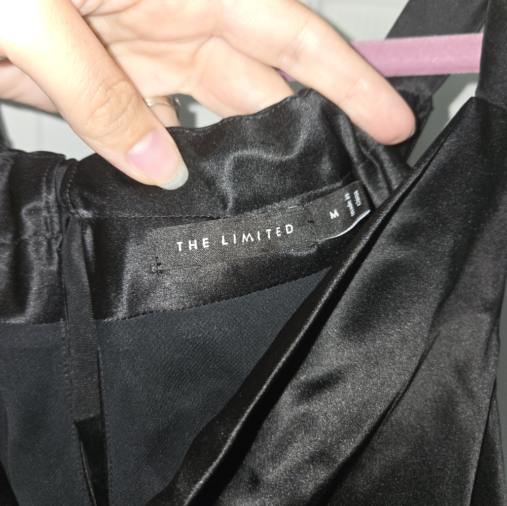 The Limited Silk Medium Bow Back Mini Little Black Dress - Picture 2 of 7